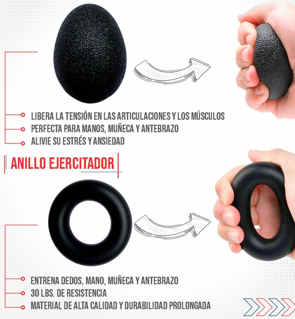 ™/ Kit Ejercitador Hand Grip Mano, Antebrazos X5 piezas